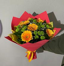 Букет восход солнца в Суворовское Крым Букет цветов из:  Герберы и Хризантемы в Суворовское Крым