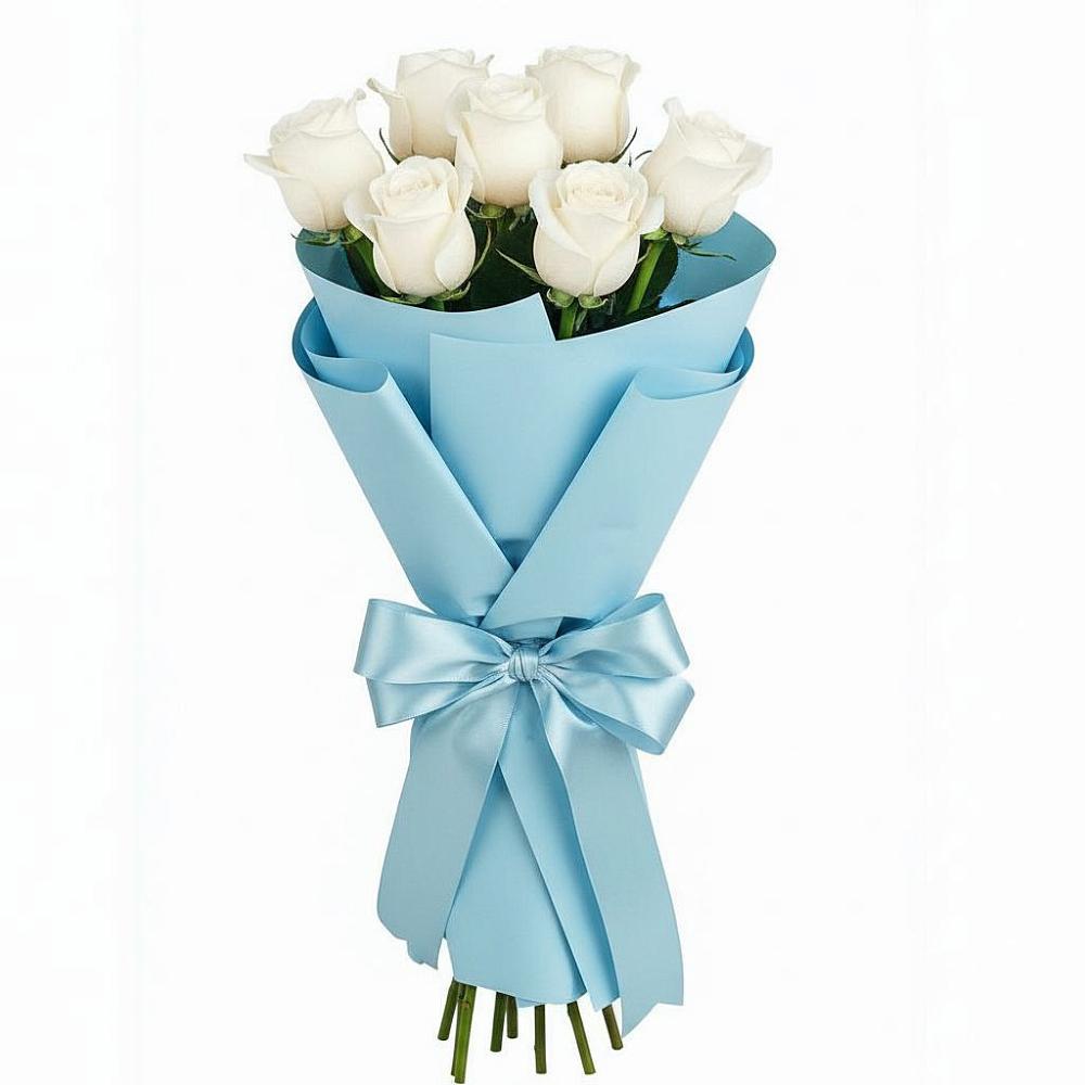 7 Белых роз Проуд в Суворовское Крым Букет 7 белых роз Проуд в Суворовское Крым