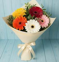 Букет праздник в Суворовское Крым Букет цветов из:  Герберы в Суворовское Крым