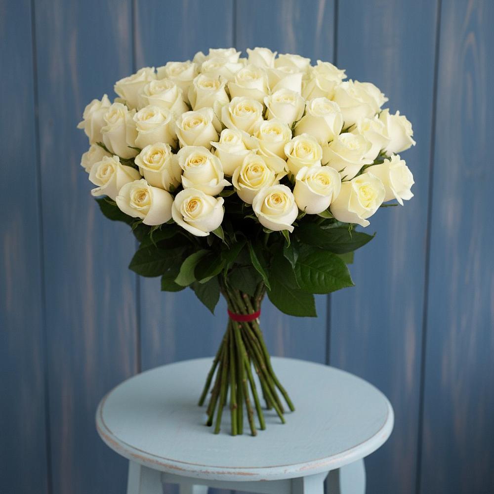 51 Белая роза Эдлесс Лав в Суворовское Крым Букет 51 Белая роза Эдлесс Лав в Суворовское Крым