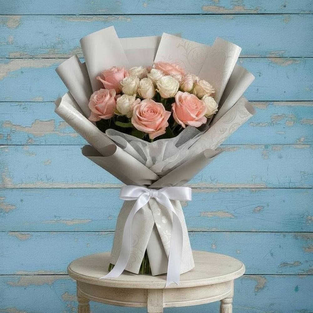 Букет Нежное облако в Суворовское Крым Букет цветов из: Розы в Суворовское Крым