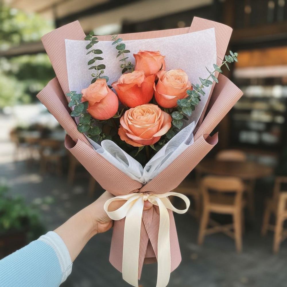 Букет персиковый аромат в Суворовское Крым Букет цветов из: Розы в Суворовское Крым