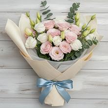 Букет шампанское в Суворовское Крым Букет цветов из:  Лизиантусы в Суворовское Крым