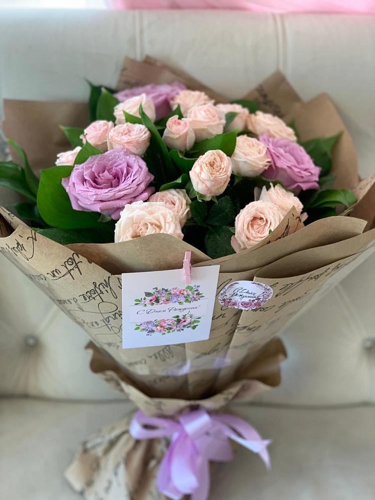 Букет розовая сирень в Суворовское Крым Букет цветов из: Розы в Суворовское Крым