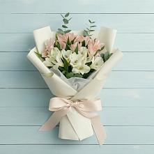 Букет Утренний поцелуй в Суворовское Крым Букет цветов из:  Альстромерии в Суворовское Крым
