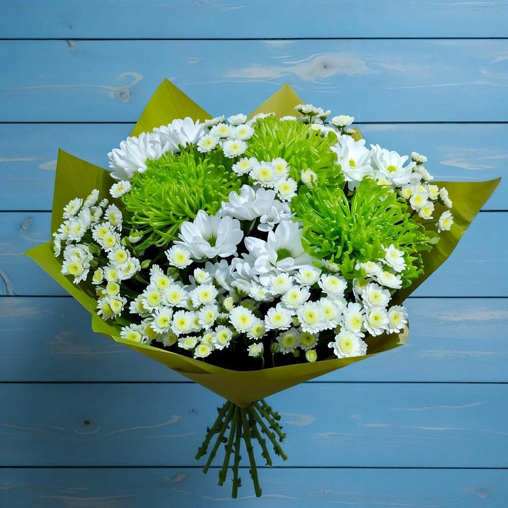 Букет скромность  в Суворовское Крым Букет цветов из: Хризантемы в Суворовское Крым