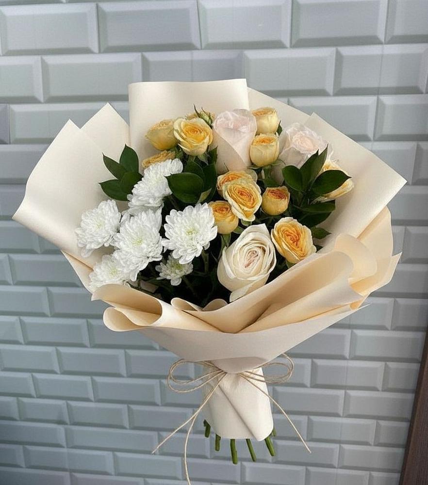 Букет цветов из: Розы и Хризантемы в Суворовское Крым