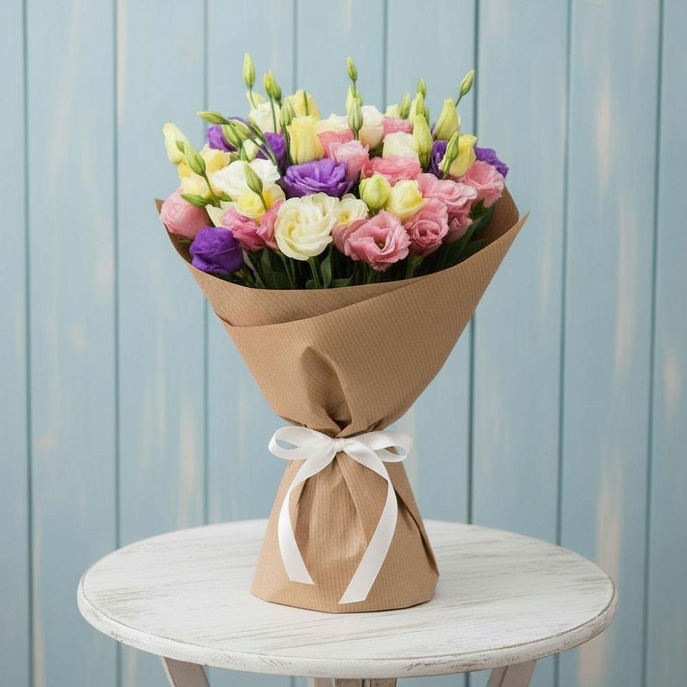 Букет Цветная эустома в Суворовское Крым Букет цветов из: Лизиантусы в Суворовское Крым