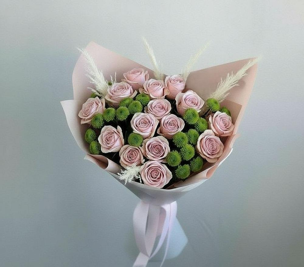 Букет доброе утро в Суворовское Крым Букет цветов из: Розы и Хризантемы в Суворовское Крым