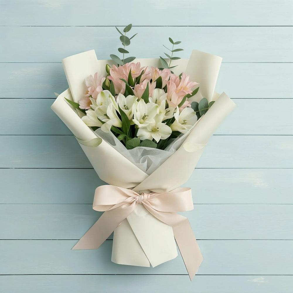 Букет Утренний поцелуй в Суворовское Крым Букет цветов из: Альстромерии в Суворовское Крым