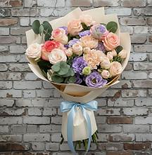 Букет Феерия #REPLACE_PRED# Суворовское Крым Букет цветов из:  Розы, Лизиантусы и Гвоздики #REPLACE_PRED# Суворовское Крым